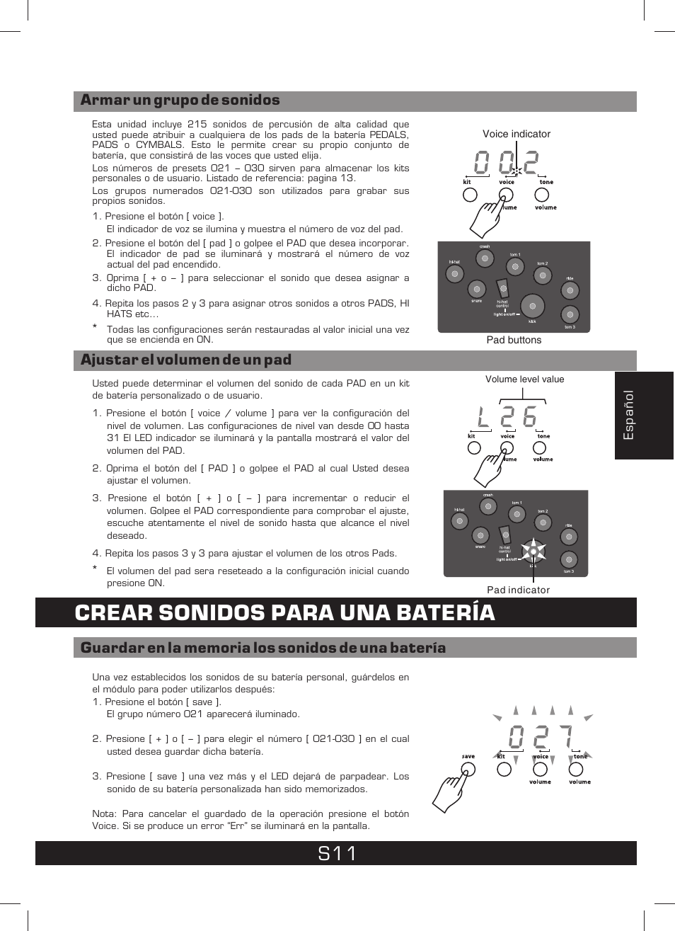 Crear sonidos para una batería | The Singing Machine SMI-1460 User Manual | Page 39 / 44