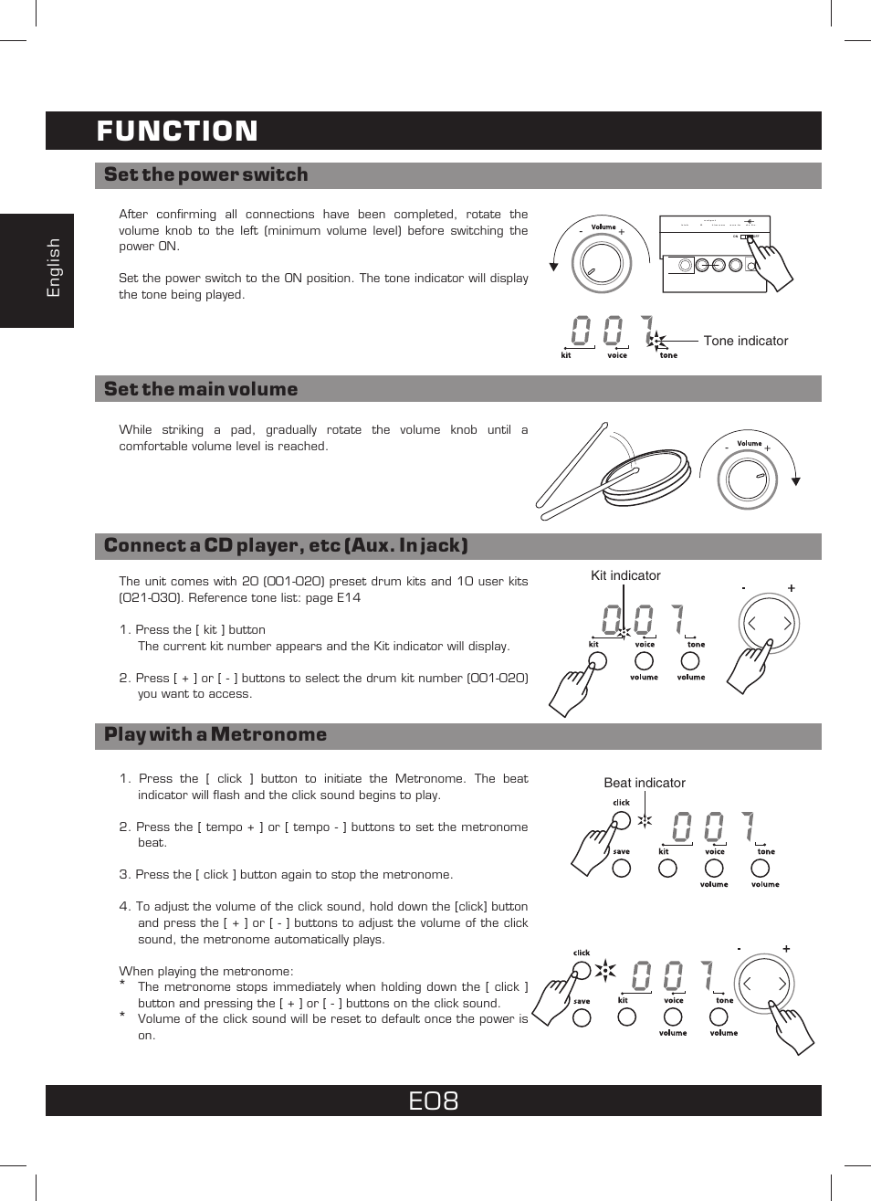 Function | The Singing Machine SMI-1460 User Manual | Page 8 / 44