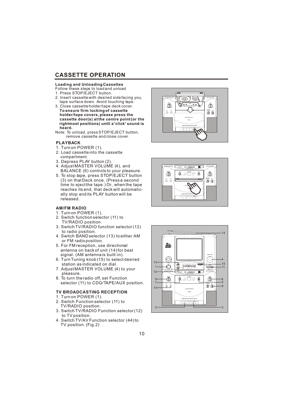 Cassette operation | The Singing Machine STVG-700 User Manual | Page 11 / 20