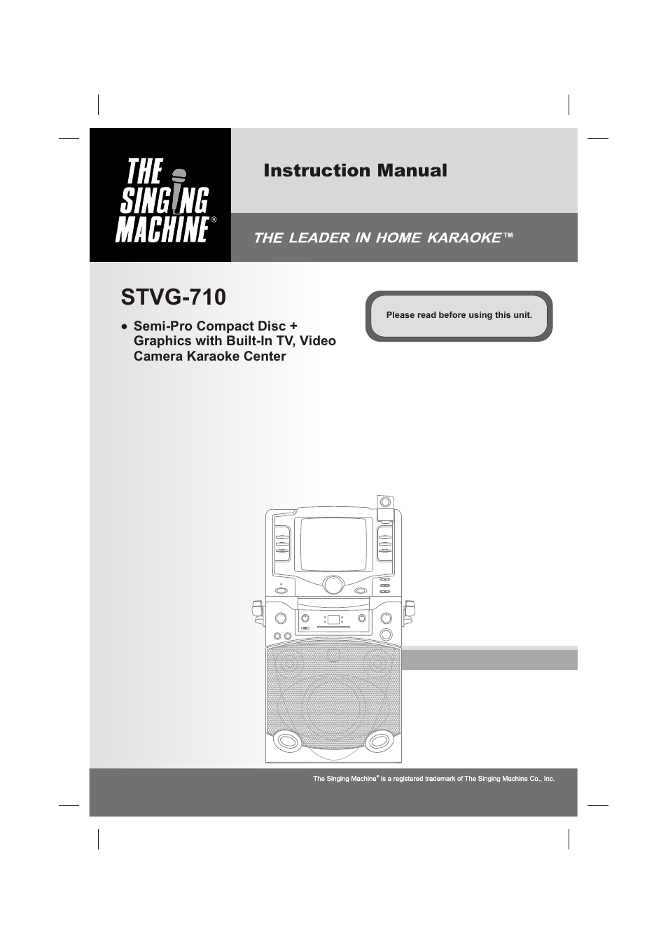 The Singing Machine STVG-710 User Manual | 20 pages