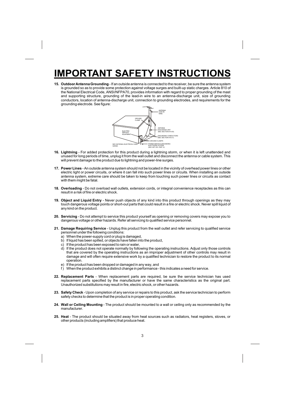 Important safety instructions | The Singing Machine STVG-710 User Manual | Page 4 / 20