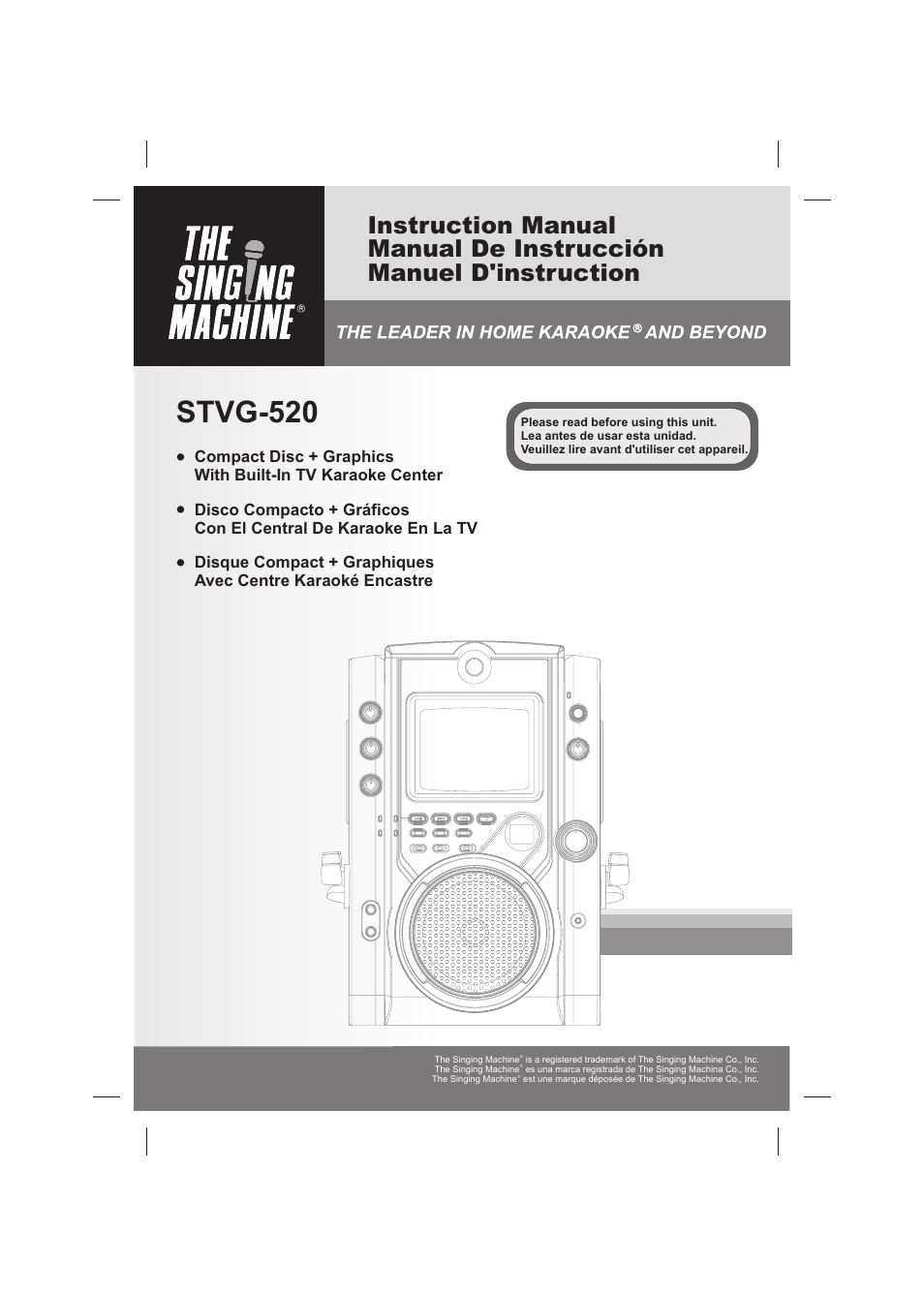 The Singing Machine STVG-520 User Manual | 56 pages