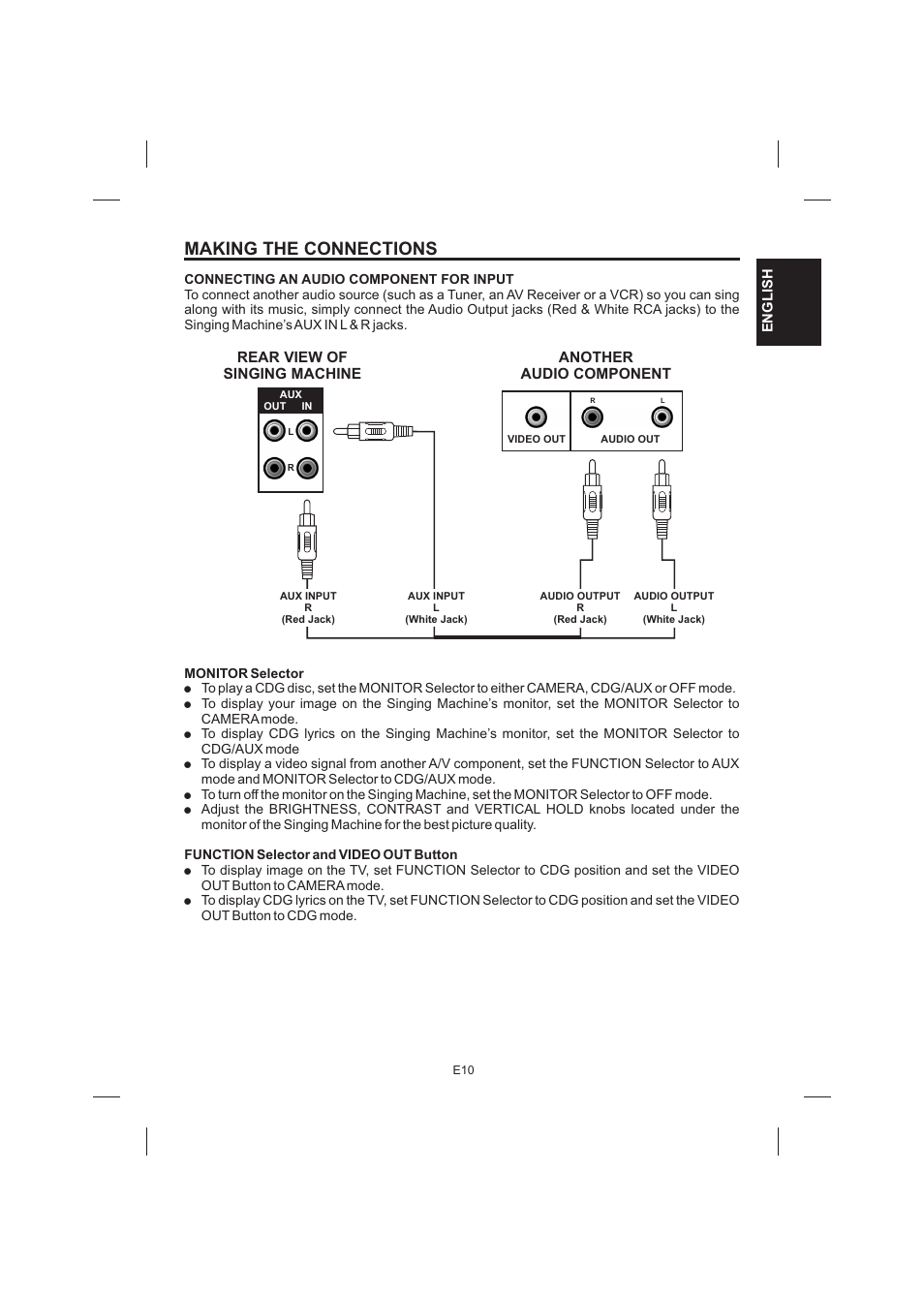Making the connections | The Singing Machine STVG-520 User Manual | Page 11 / 56