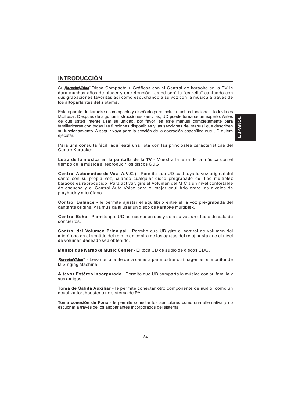 Introducción | The Singing Machine STVG-520 User Manual | Page 23 / 56