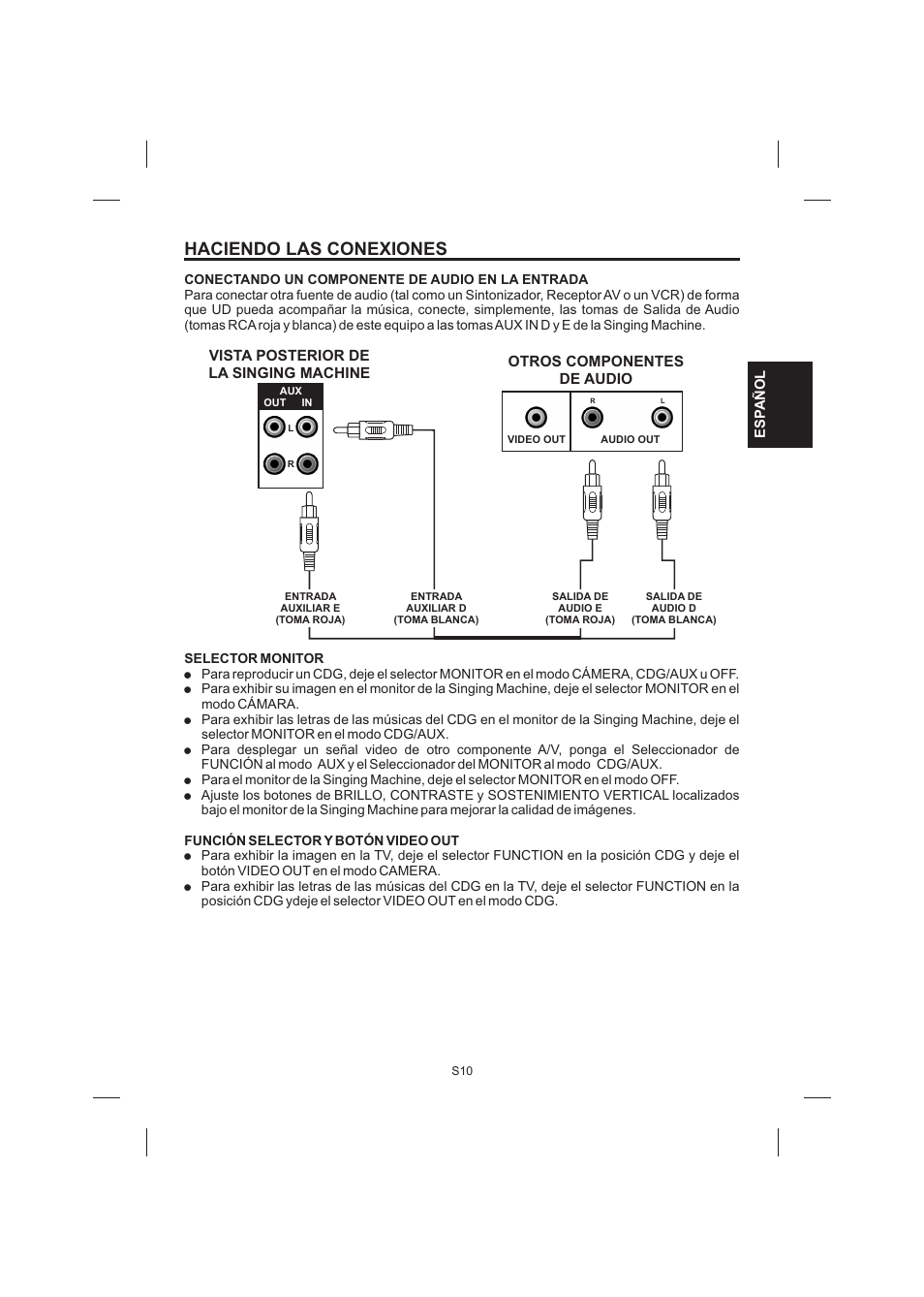 Haciendo las conexiones | The Singing Machine STVG-520 User Manual | Page 29 / 56