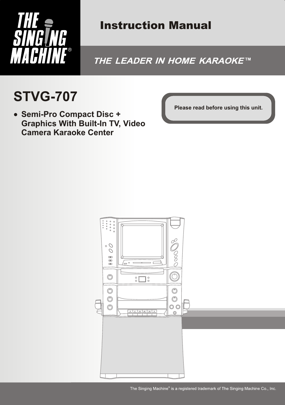 The Singing Machine STVG-707 User Manual | 24 pages