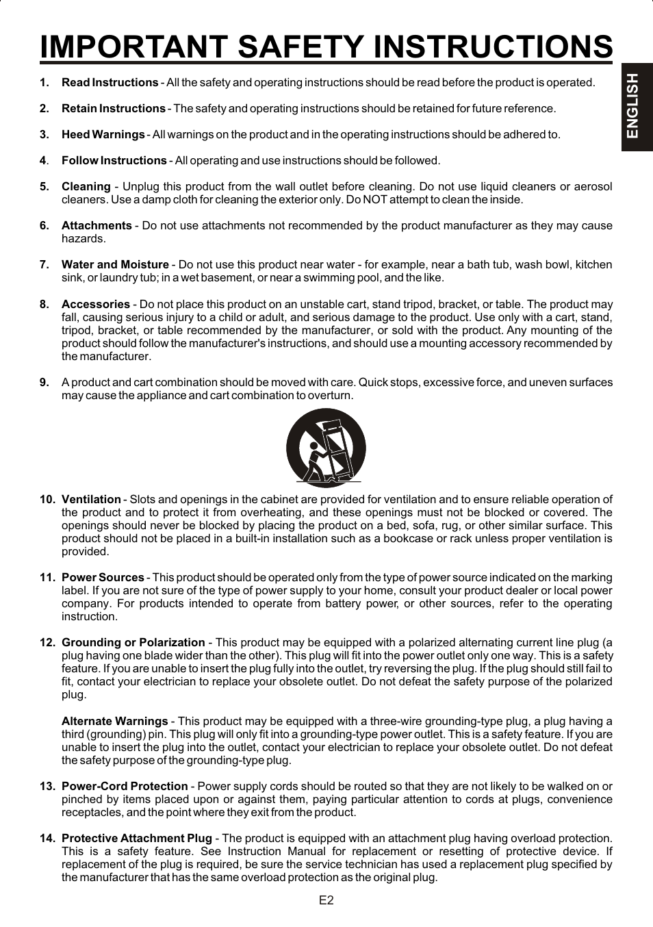 Important safety instructions | The Singing Machine STVG-707 User Manual | Page 3 / 24