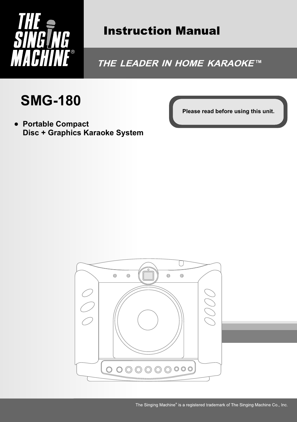 The Singing Machine SMG-180 User Manual | 20 pages