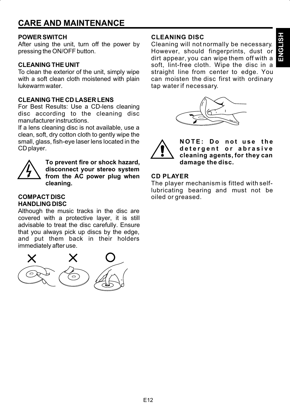 Care and maintenance | The Singing Machine SMG-180 User Manual | Page 13 / 20