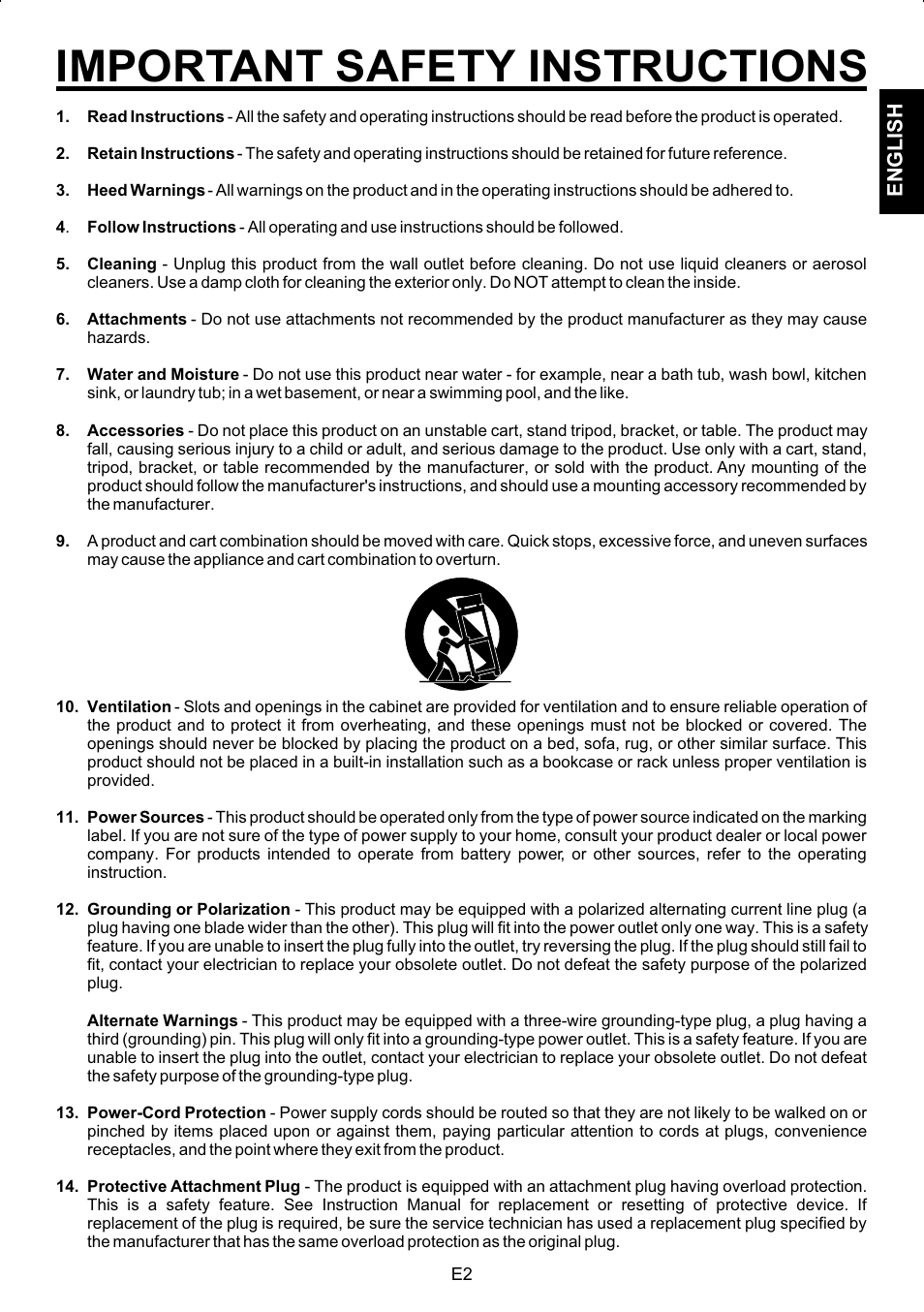 Important safety instructions | The Singing Machine SMG-180 User Manual | Page 3 / 20