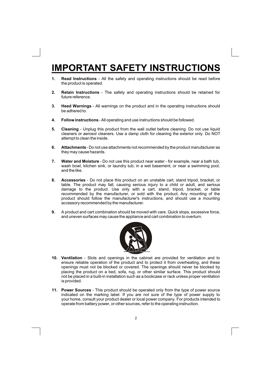 Important safety instructions | The Singing Machine SMG-138 User Manual | Page 3 / 20