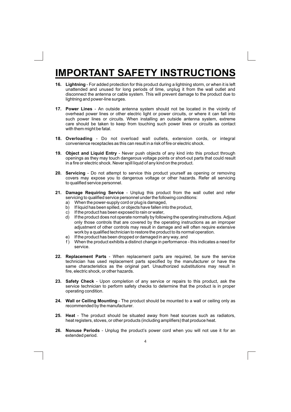 Important safety instructions | The Singing Machine SMG-138 User Manual | Page 5 / 20