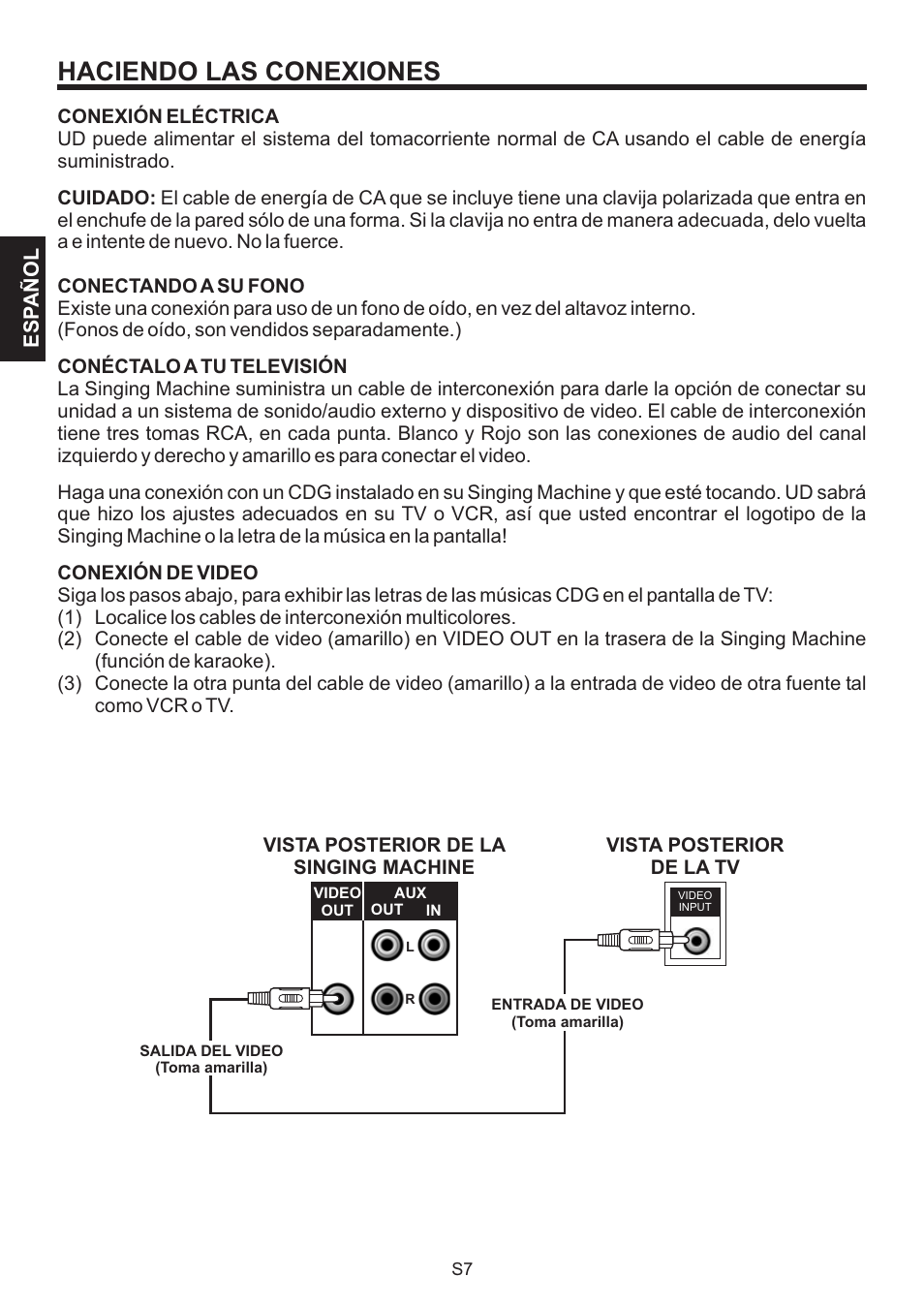 Haciendo las conexiones | The Singing Machine BRATZ SMB-664 User Manual | Page 26 / 56