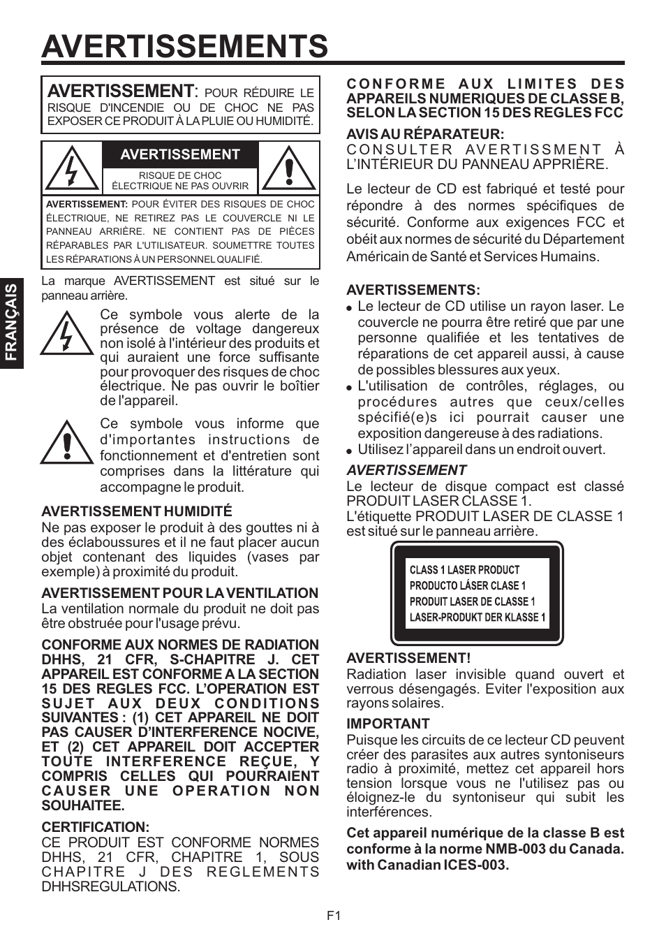 Avertissements, Avertissement | The Singing Machine BRATZ SMB-664 User Manual | Page 38 / 56