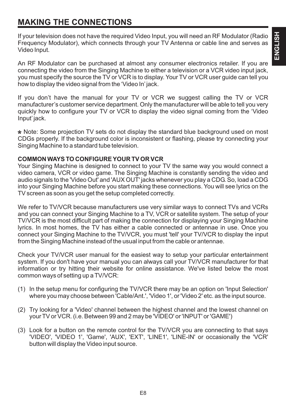 Making the connections | The Singing Machine BRATZ SMB-664 User Manual | Page 9 / 56