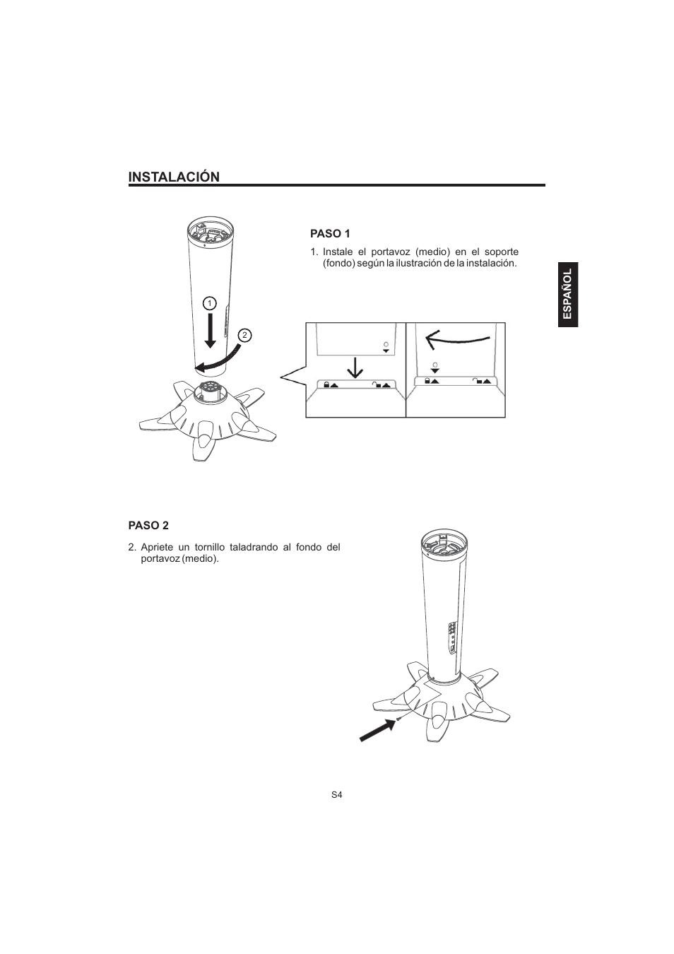Instalación | The Singing Machine Pedestal CDG Karaoke System iSM-1010 User Manual | Page 31 / 80