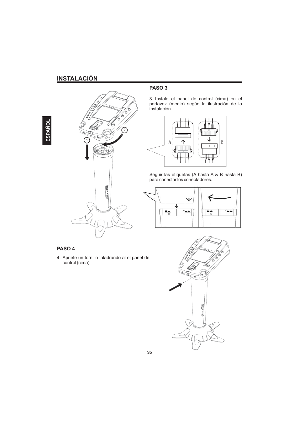 Instalación | The Singing Machine Pedestal CDG Karaoke System iSM-1010 User Manual | Page 32 / 80