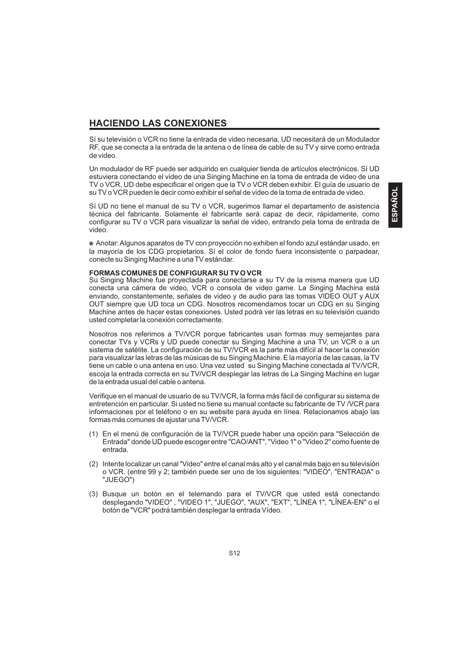 Haciendo las conexiones | The Singing Machine Pedestal CDG Karaoke System iSM-1010 User Manual | Page 39 / 80
