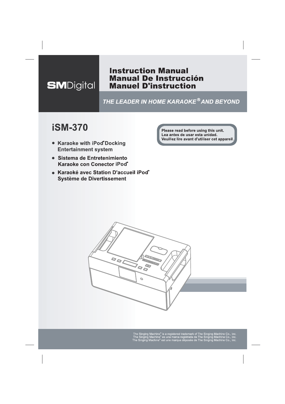 The Singing Machine ISM-370 User Manual | 77 pages