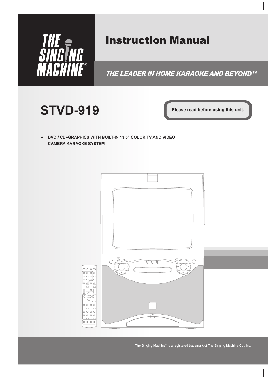 The Singing Machine STVD-919 User Manual | 32 pages