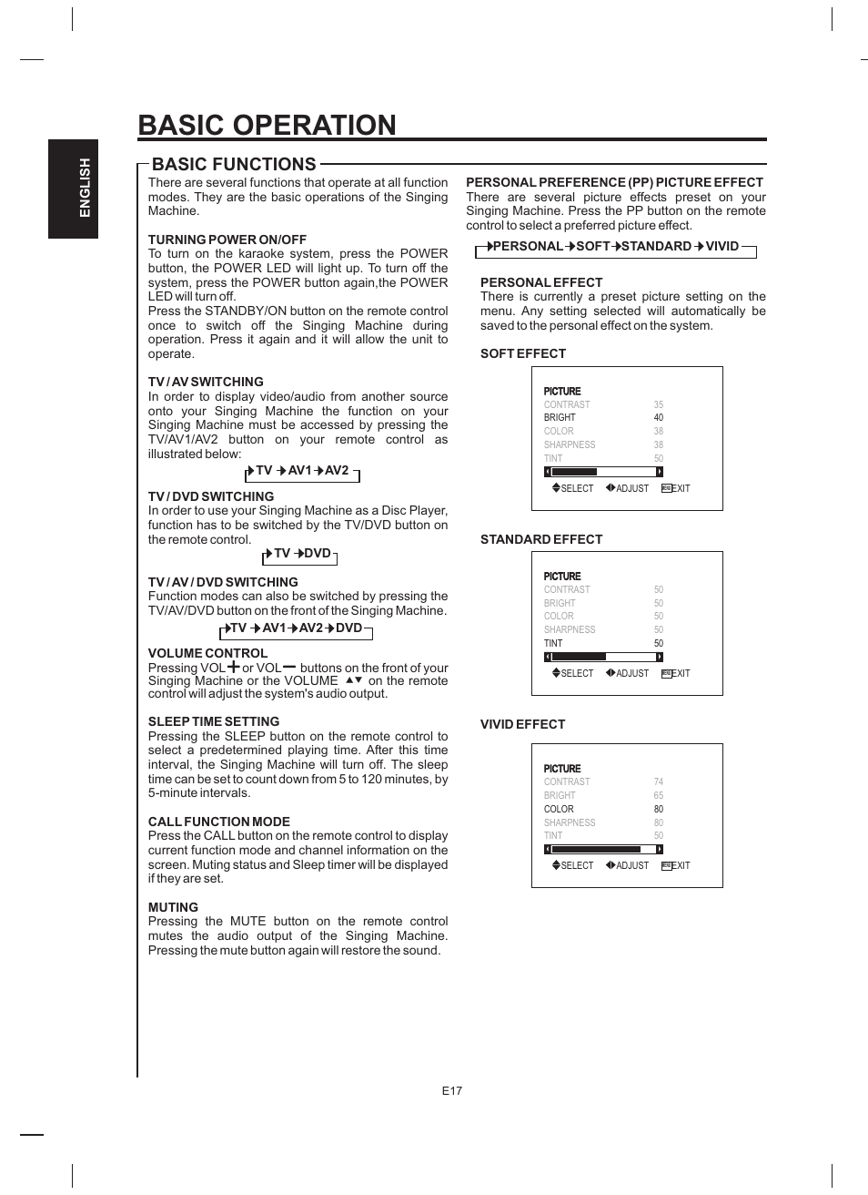 Basic operation, Basic functions | The Singing Machine STVD-919 User Manual | Page 18 / 32