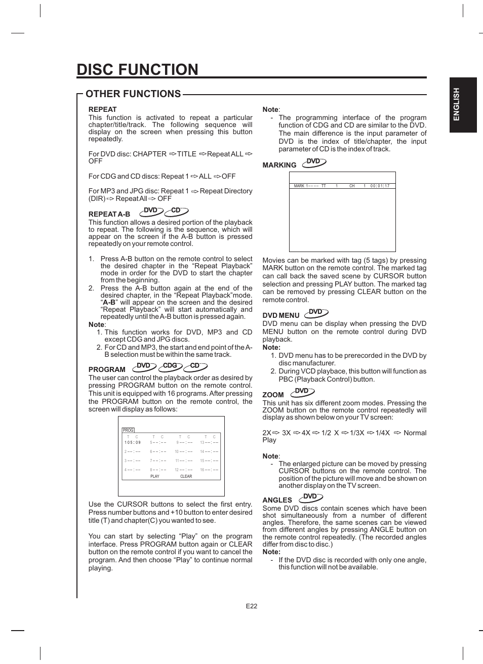 Disc function, Other functions | The Singing Machine STVD-919 User Manual | Page 23 / 32
