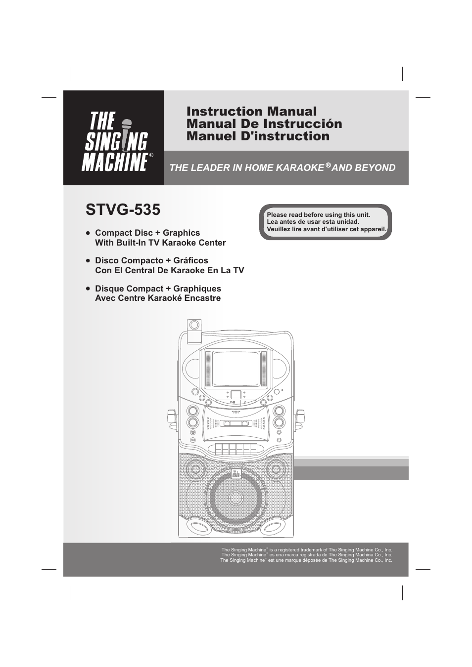 The Singing Machine STVG-535 User Manual | 64 pages