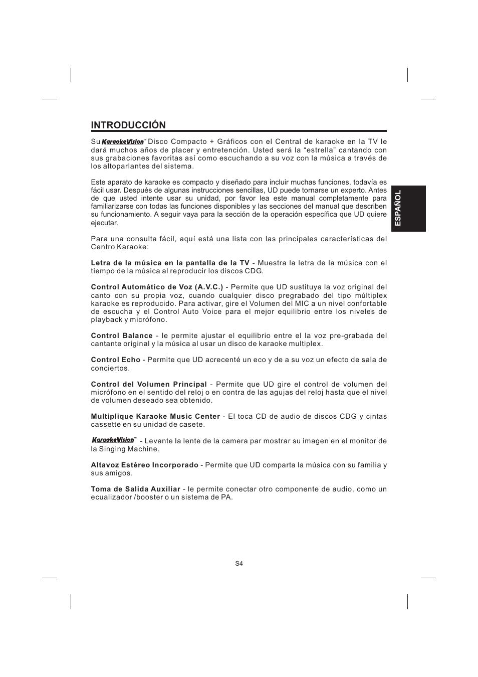 Introducción | The Singing Machine STVG-535 User Manual | Page 25 / 64