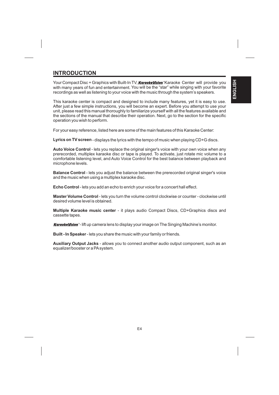 Introduction | The Singing Machine STVG-535 User Manual | Page 5 / 64