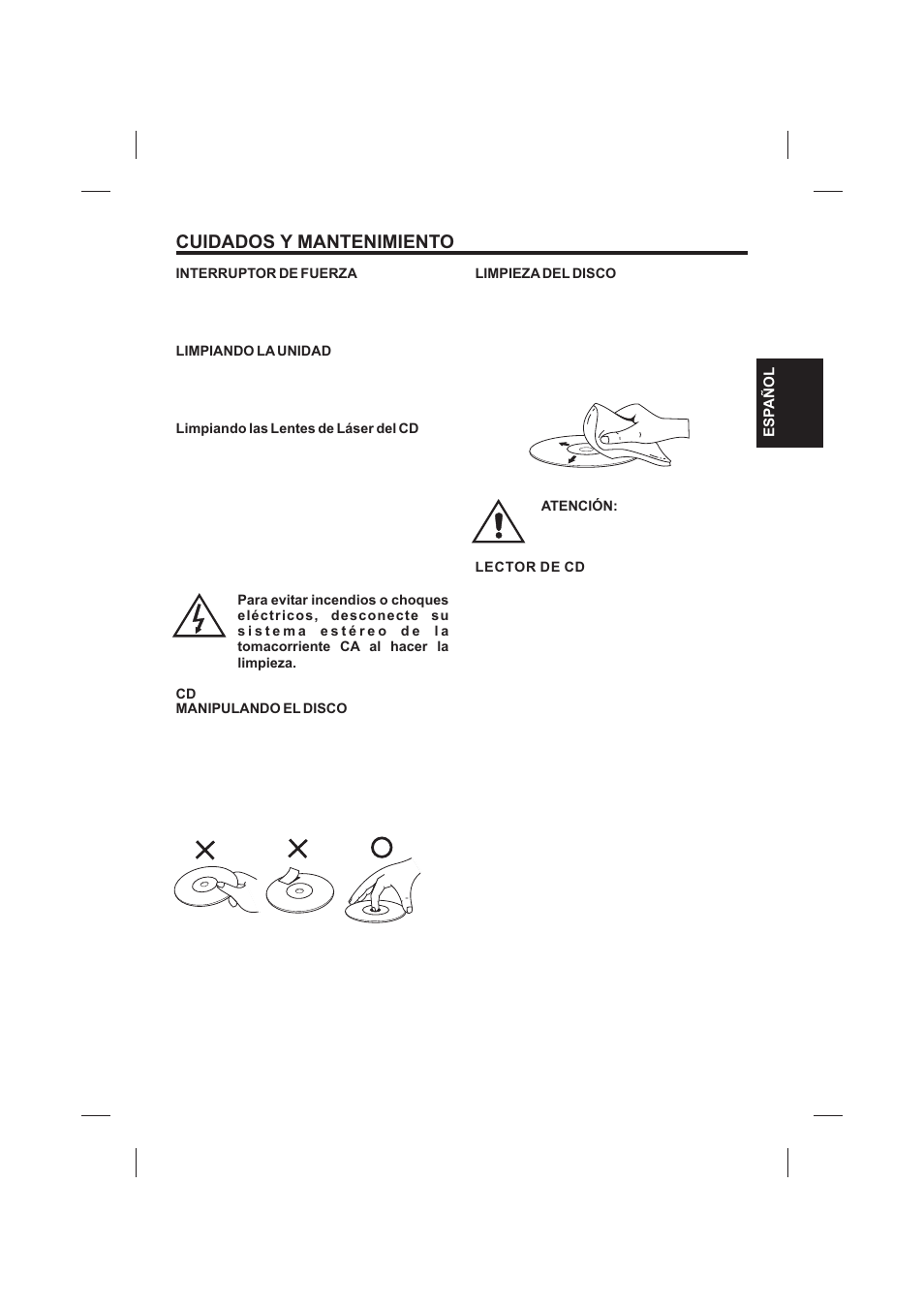 Cuidados y mantenimiento | The Singing Machine SMVG-620 User Manual | Page 33 / 60