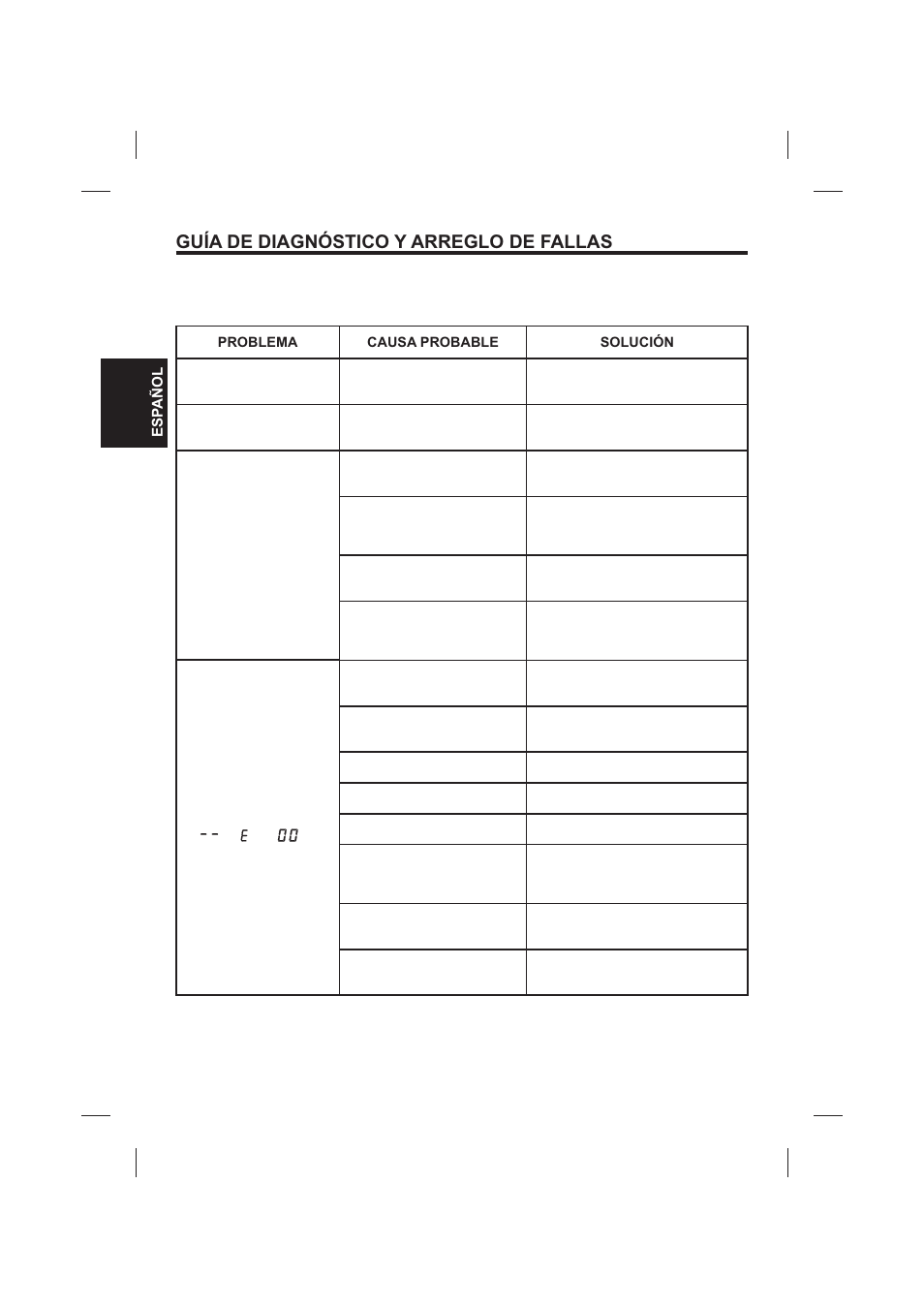 Guía de diagnóstico y arreglo de fallas | The Singing Machine SMVG-620 User Manual | Page 34 / 60