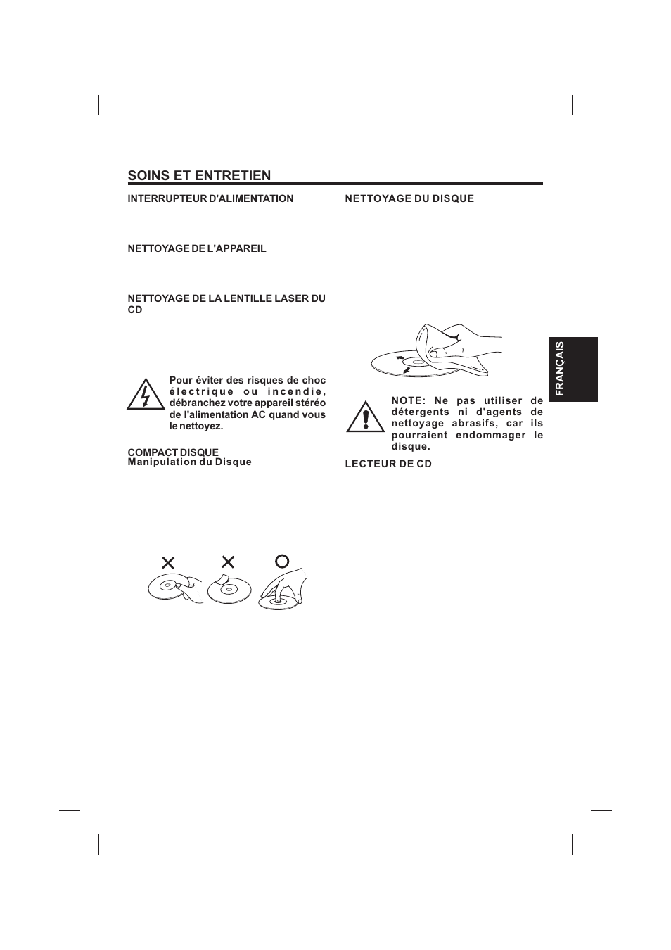 Soins et entretien | The Singing Machine SMVG-620 User Manual | Page 53 / 60