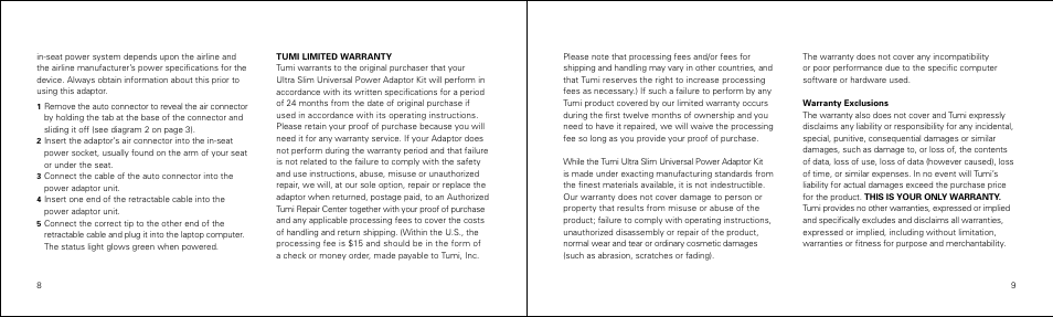 Tumi Network Card User Manual | Page 5 / 23
