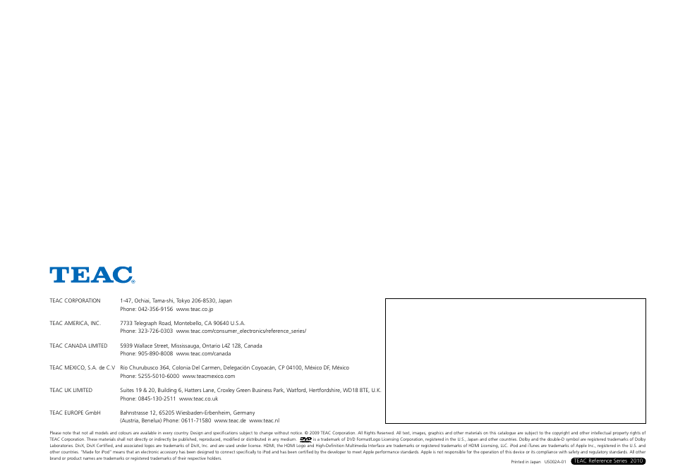 Teac AG-H600NT User Manual | Page 14 / 14