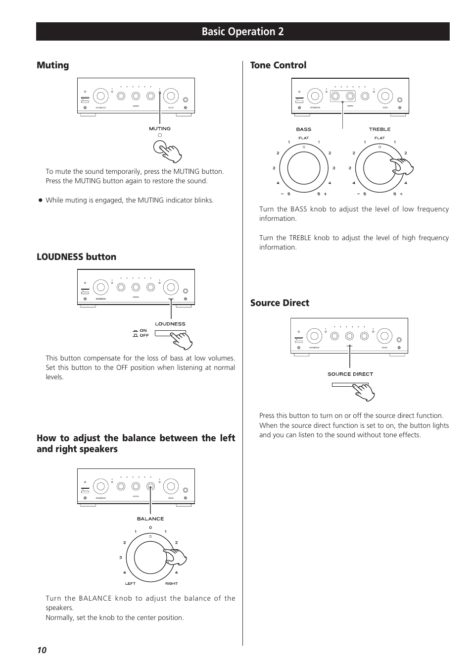 Basic operation 2 | Teac A-R610 User Manual | Page 10 / 64