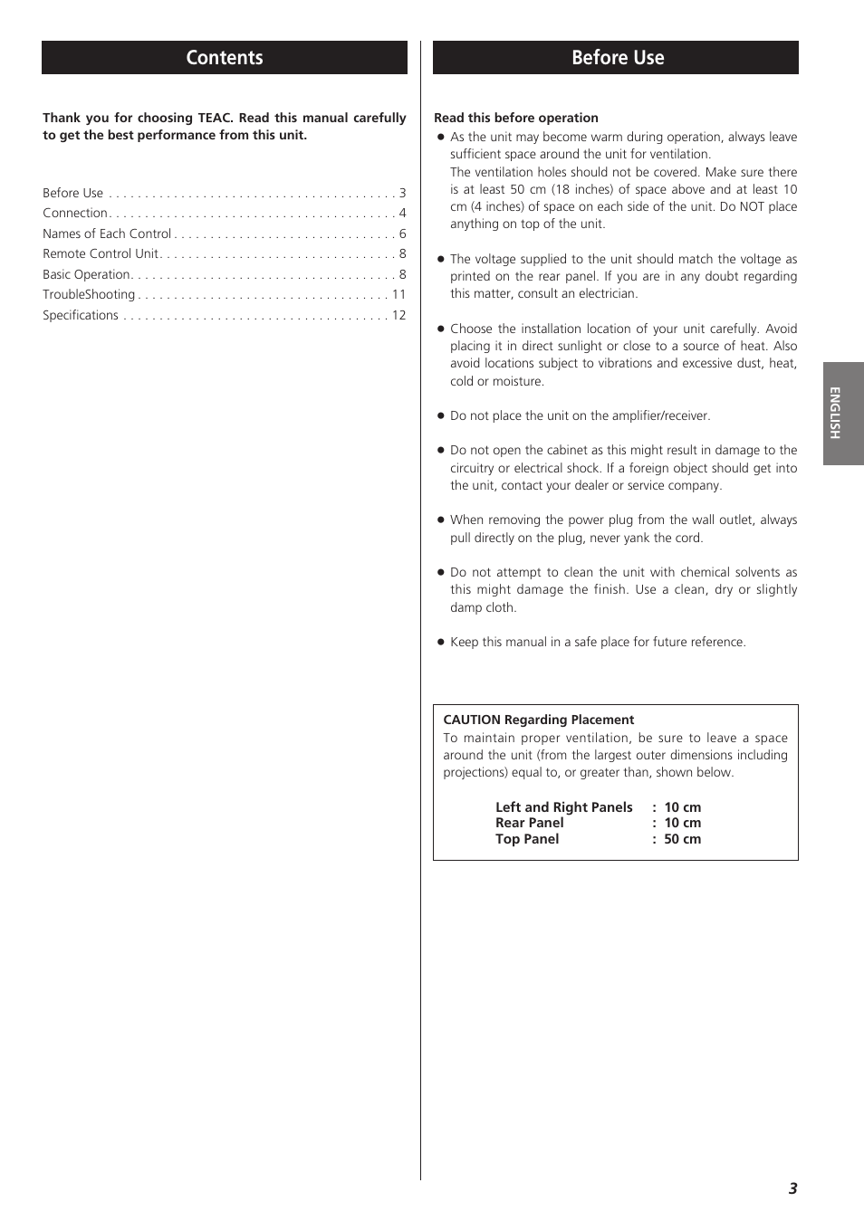 Teac A-R610 User Manual | Page 3 / 64