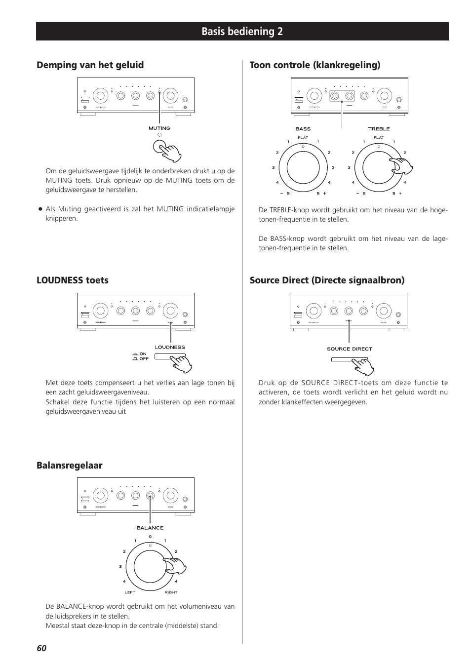 Basis bediening 2 | Teac A-R610 User Manual | Page 60 / 64