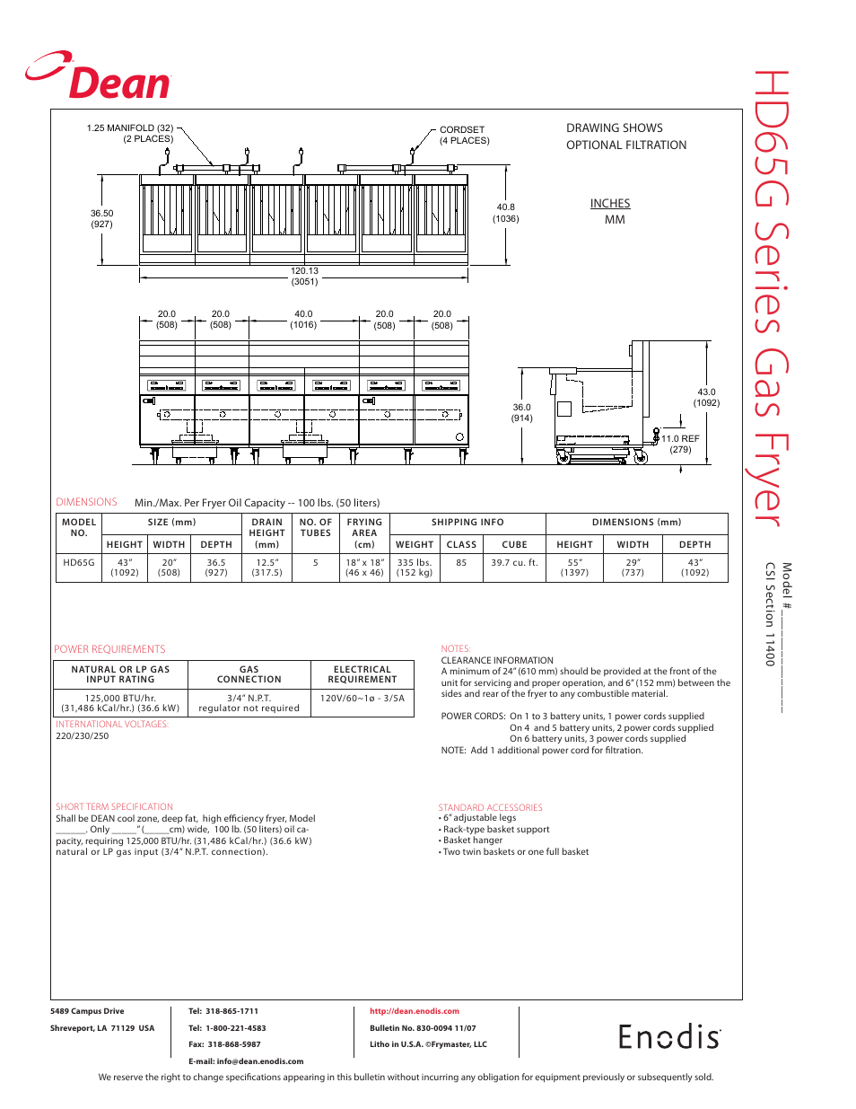 Hd 65 g s eri es g as fr ye r, Dean | Teac HD65G Series User Manual | Page 2 / 2