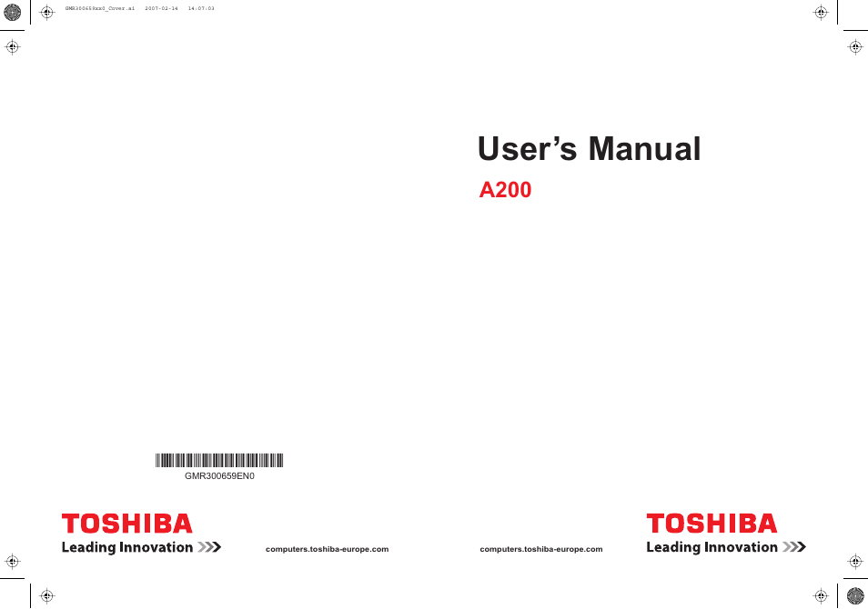 Toshiba A200 User Manual | 154 pages