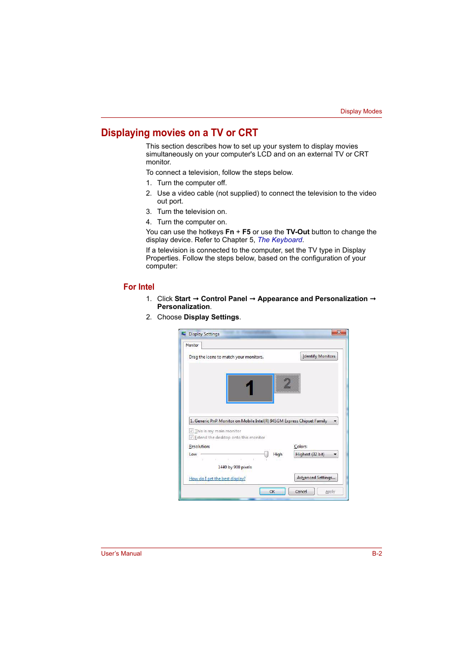Displaying movies on a tv or crt | Toshiba A200 User Manual | Page 138 / 154
