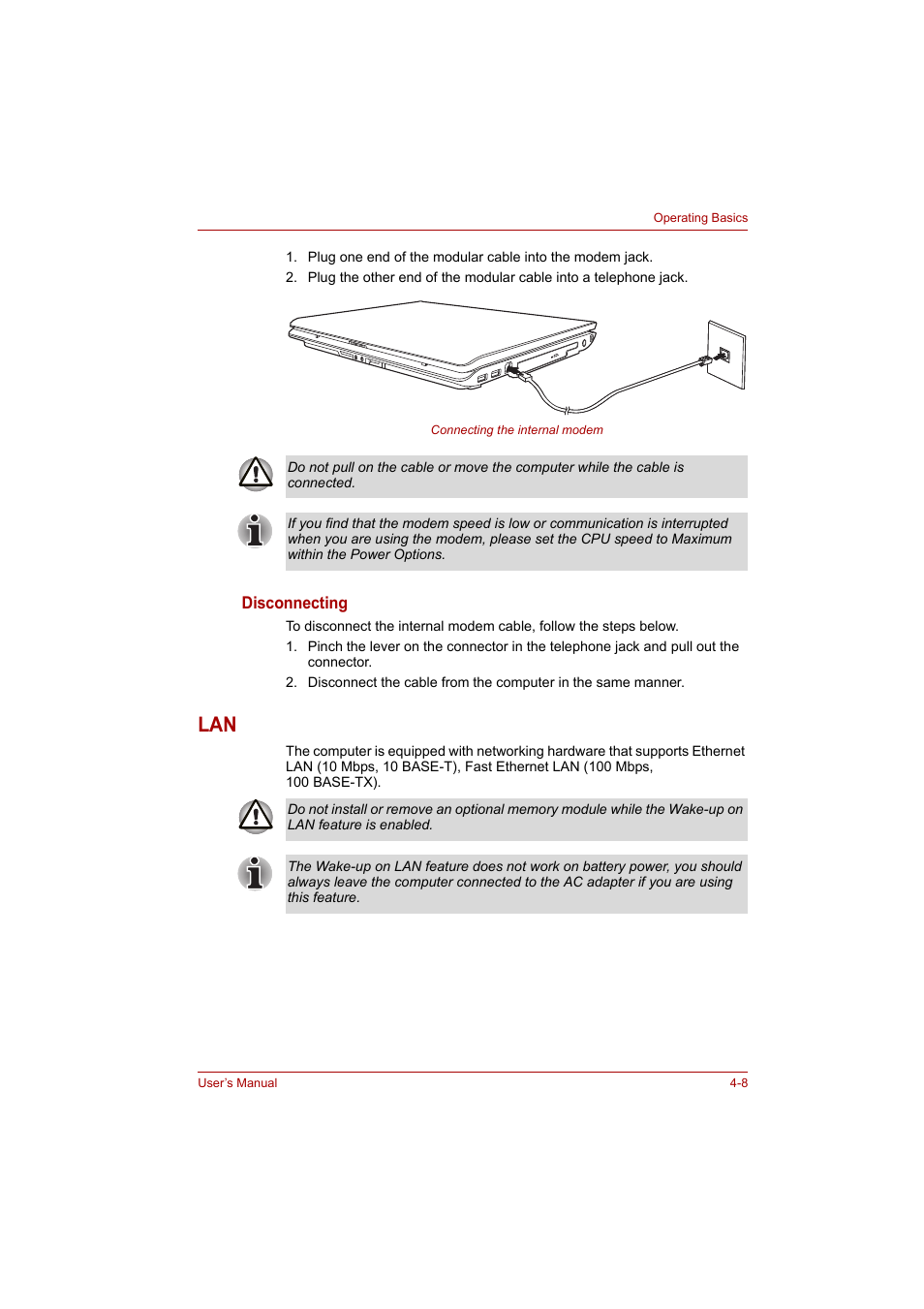 Lan -8 | Toshiba A200 User Manual | Page 56 / 154