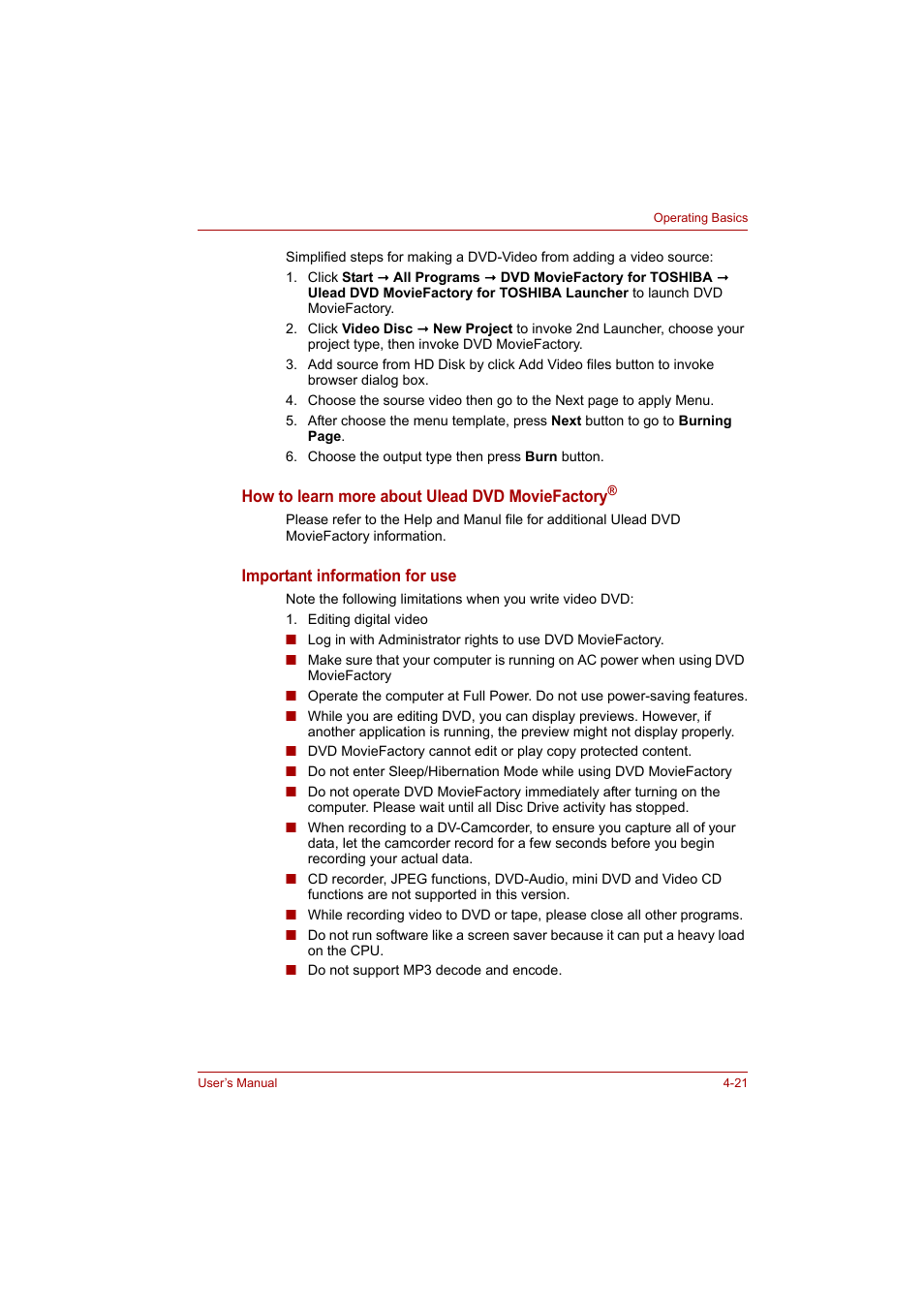 Toshiba A200 User Manual | Page 69 / 154