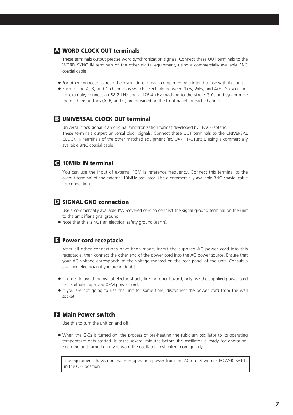 Teac G-0s User Manual | Page 7 / 12