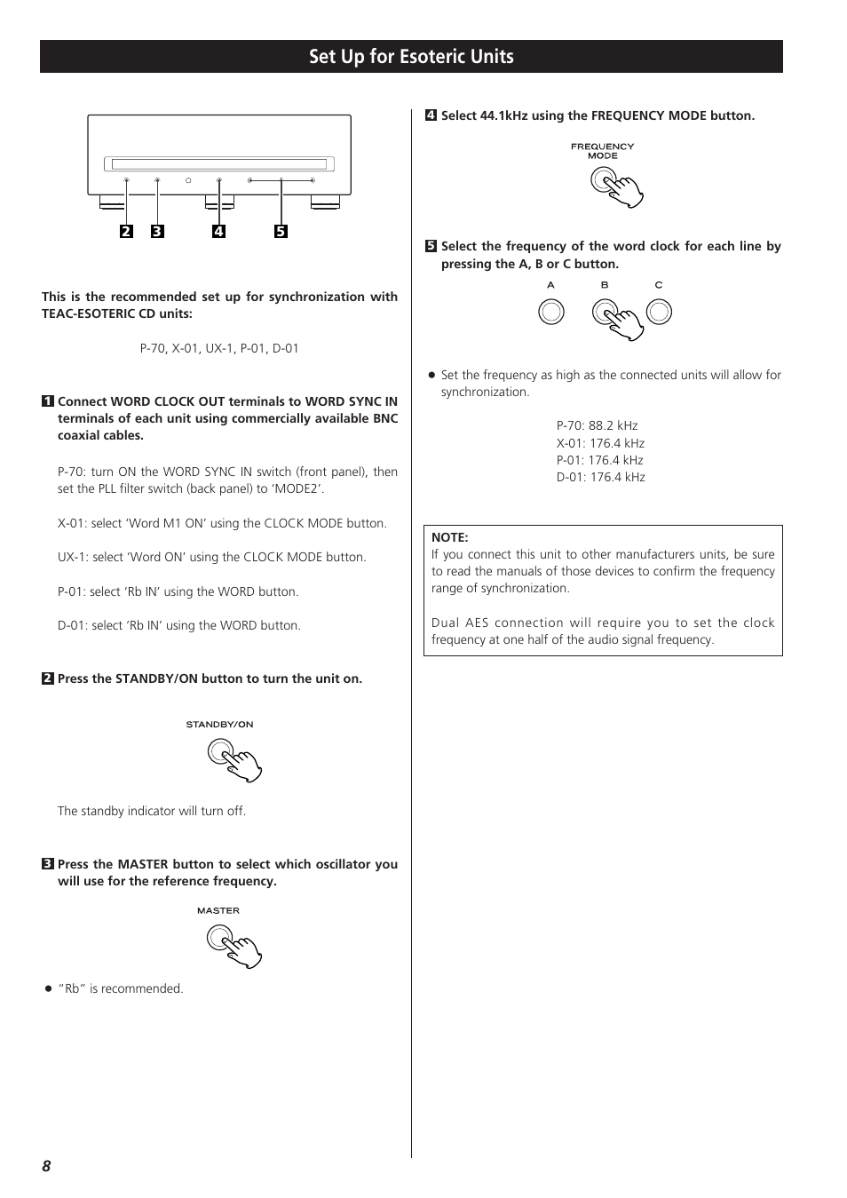 Set up for esoteric units | Teac G-0s User Manual | Page 8 / 12