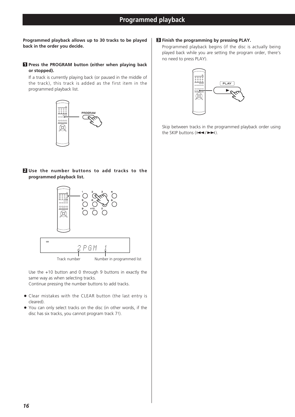 Programmed playback | Teac X-03 User Manual | Page 16 / 28