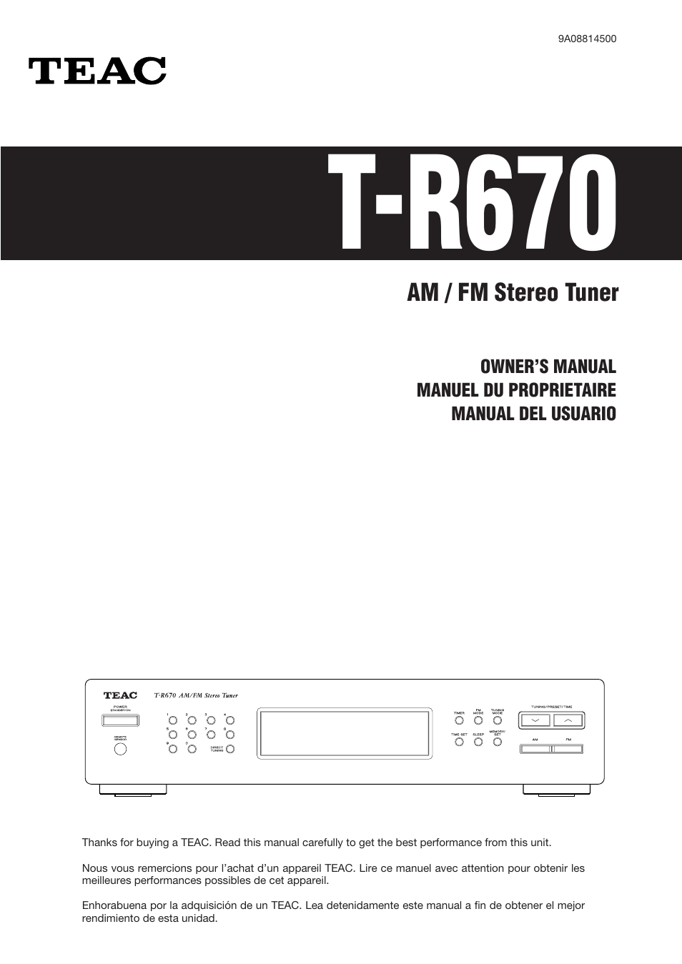 Teac T-R670AM User Manual | 32 pages