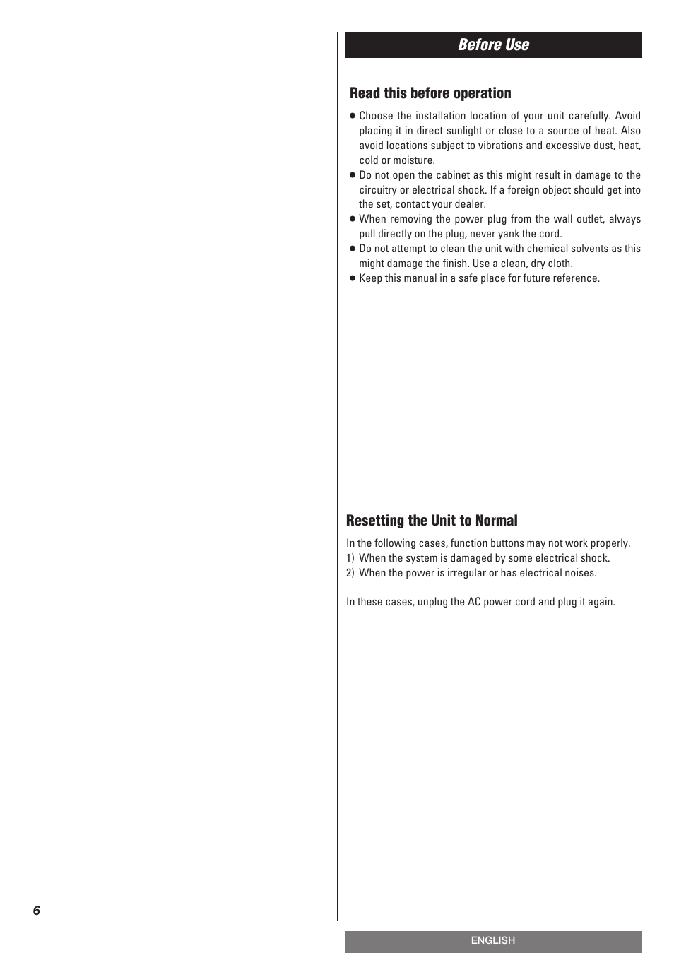 Before use | Teac T-R670AM User Manual | Page 6 / 32