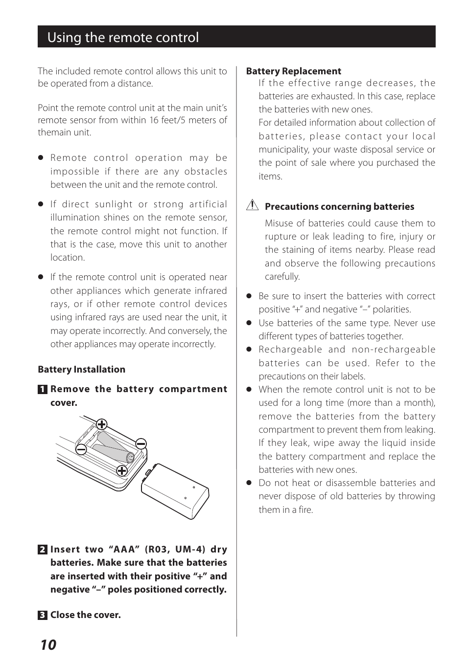 Using the remote control | Teac DS-H01DIGITAL DOCKING STATION 3D0806920B User Manual | Page 10 / 48