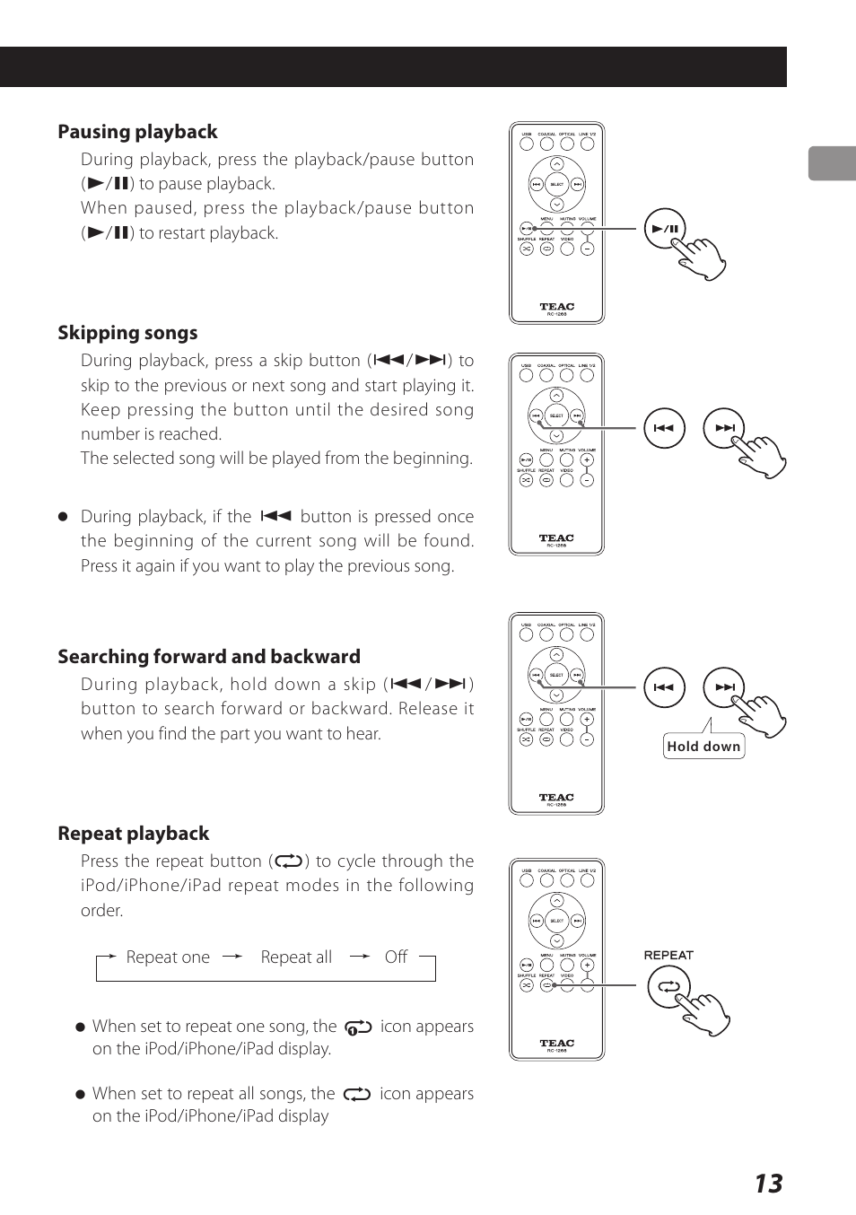 Teac DS-H01DIGITAL DOCKING STATION 3D0806920B User Manual | Page 13 / 48