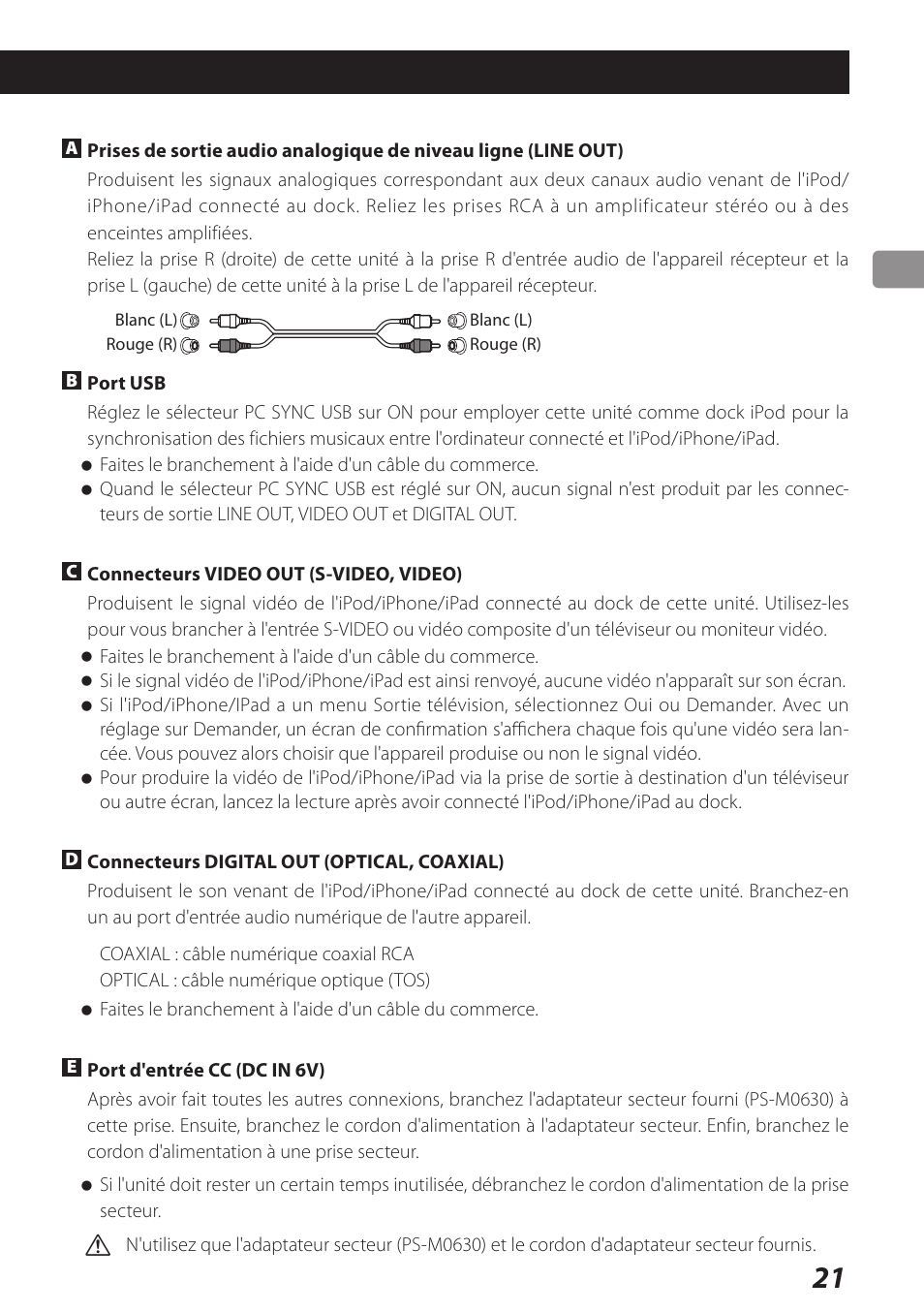 Teac DS-H01DIGITAL DOCKING STATION 3D0806920B User Manual | Page 21 / 48